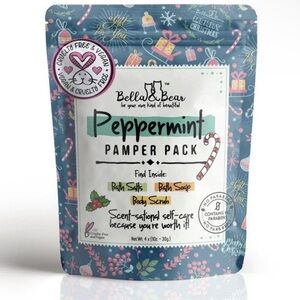 Peppermint Vegan Pamper Pack-Bath Salts, Bath Soap & Body Scrub